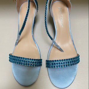 Blue by Betsey Johnson Debie Rhinestone Embellished Wedge Dress Sandals